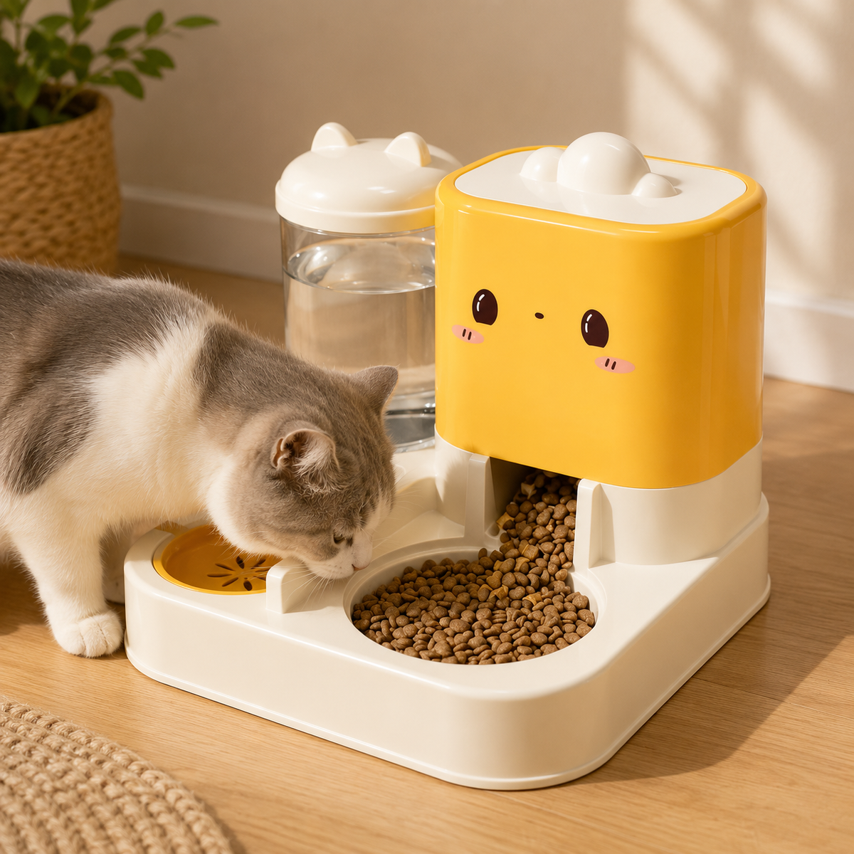 Distributeur de Croquettes pour Chat 2 en 1