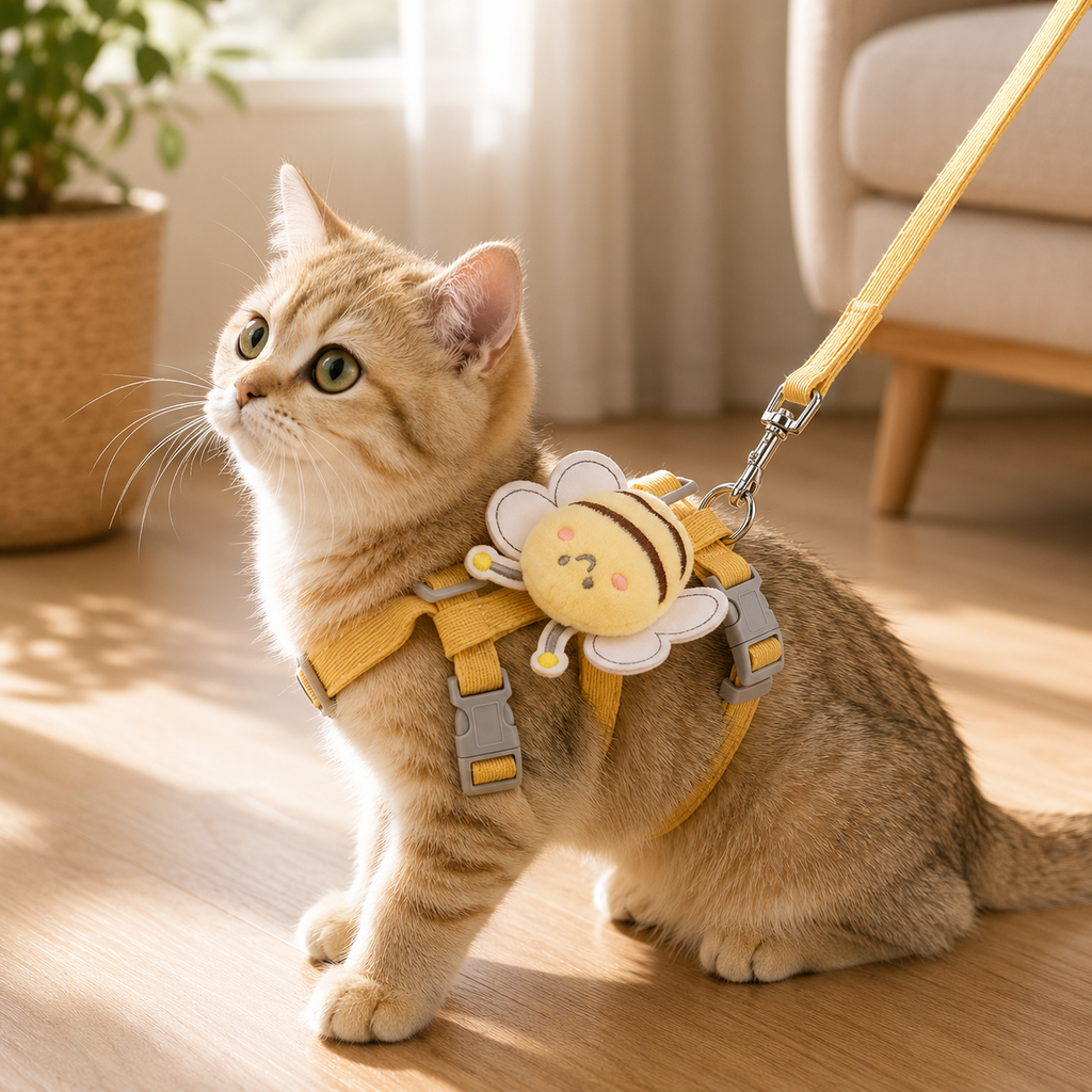Harnais et Laisse pour Chat Motif Abeille
