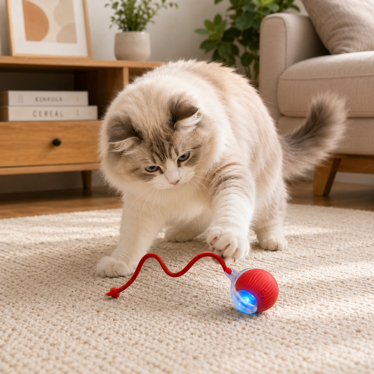 Jouet pour Chat Interactif Balle Automatique à Capteur