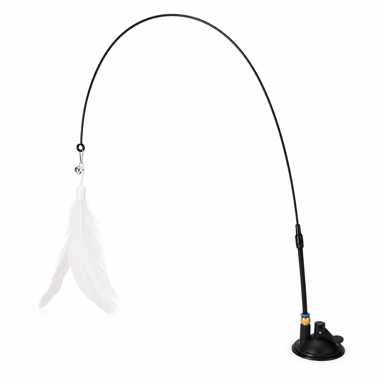 Jouet pour Chat Baguette Plumes Ventouse Mains Libres