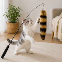Jouet pour Chat Baguette Plumes Queue de Renard Grelot