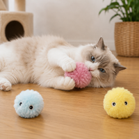 Jouet pour Chat Balle Peluche Sonore Entraînement Interactif