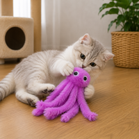 Jouet pour Chat Pieuvre Peluche Anti-Morsure Dentition