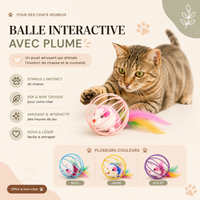Jouet pour Chat Souris Cage Balle Plumes Interactif