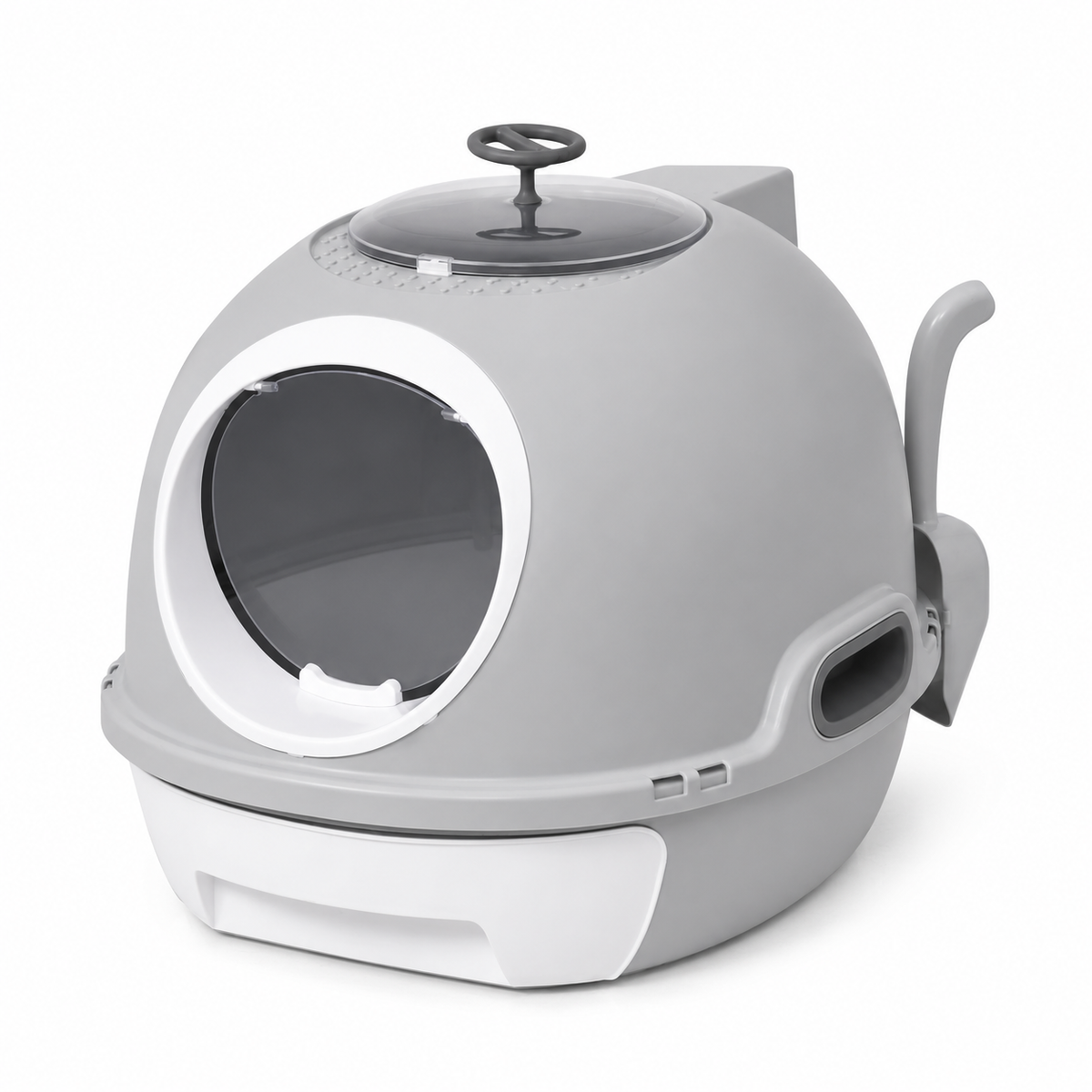 Cat Litter Box Portable Cat Toilet House Sliding Litter Drawer Swing Door Attic Door + Shovel