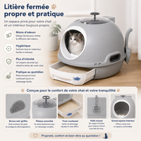 Maison de Litière Chat Capsule avec Tiroir