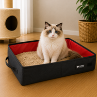Bac à Litière Chat Pliable de Voyage Étanche
