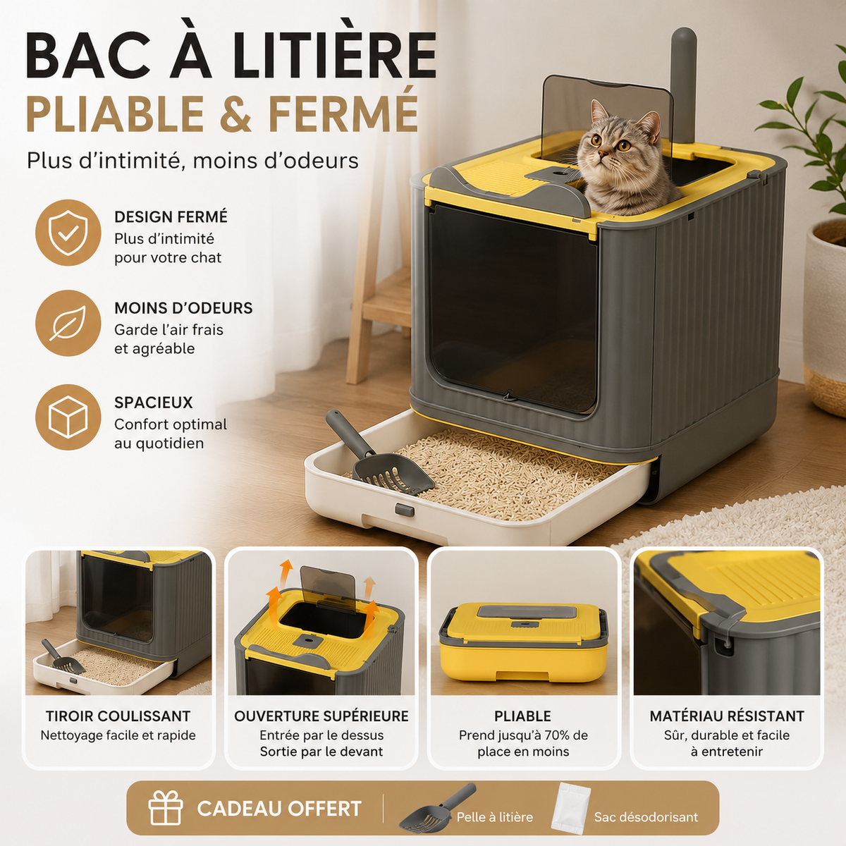 Litiere bac chat