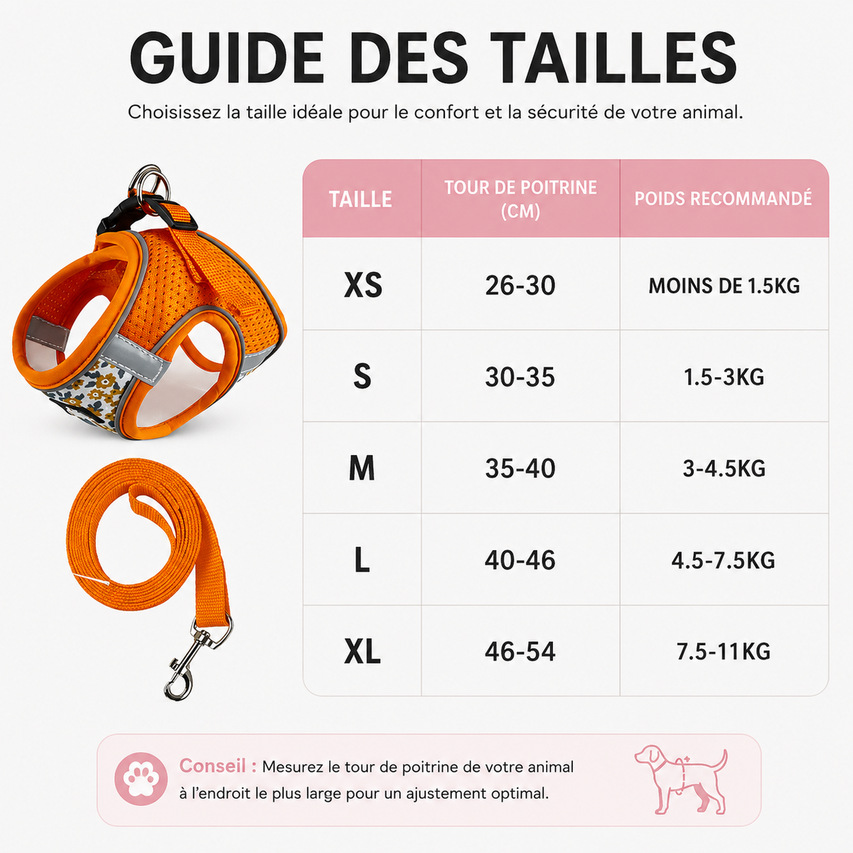 Pet Dog Harness No Pull Breathable Reflective Dog Harness and Leash Set Adjustable Pet Accessories Harness for Kittens Puppies