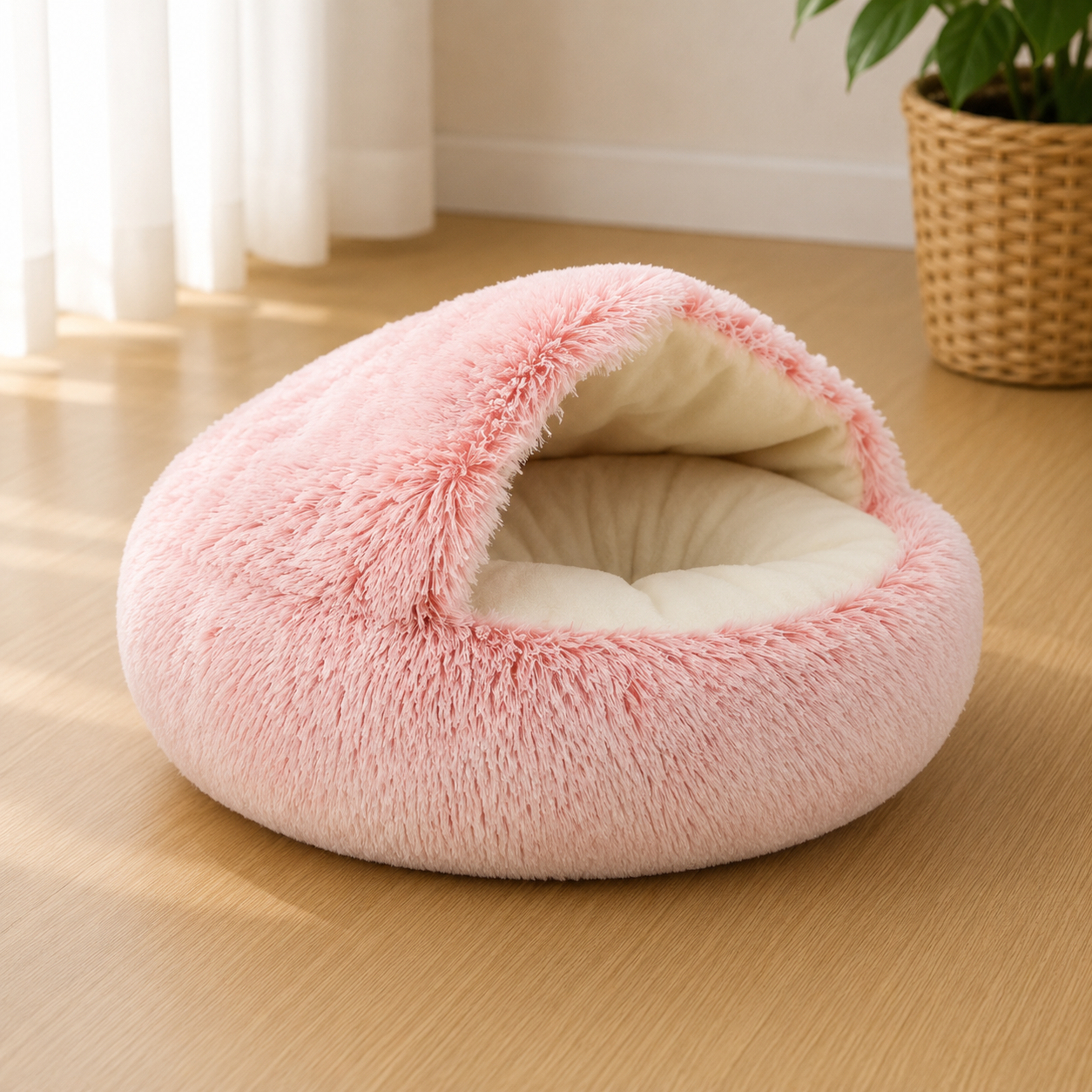 Cat Bed Pet Mattress Warm Soft Plush Pet Bed with Cover Round  Cat Dog  Sleeping Nest Cave for Small Dogs kitten