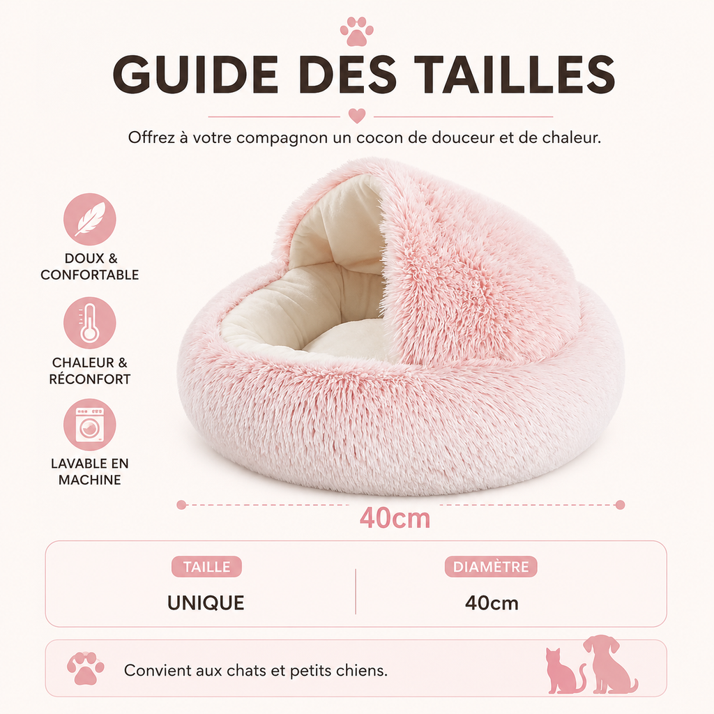 Cat Bed Pet Mattress Warm Soft Plush Pet Bed with Cover Round  Cat Dog  Sleeping Nest Cave for Small Dogs kitten