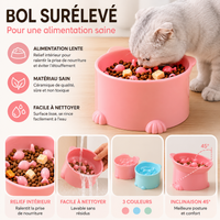 Gamelle Anti Glouton Chat Pattes de Chat