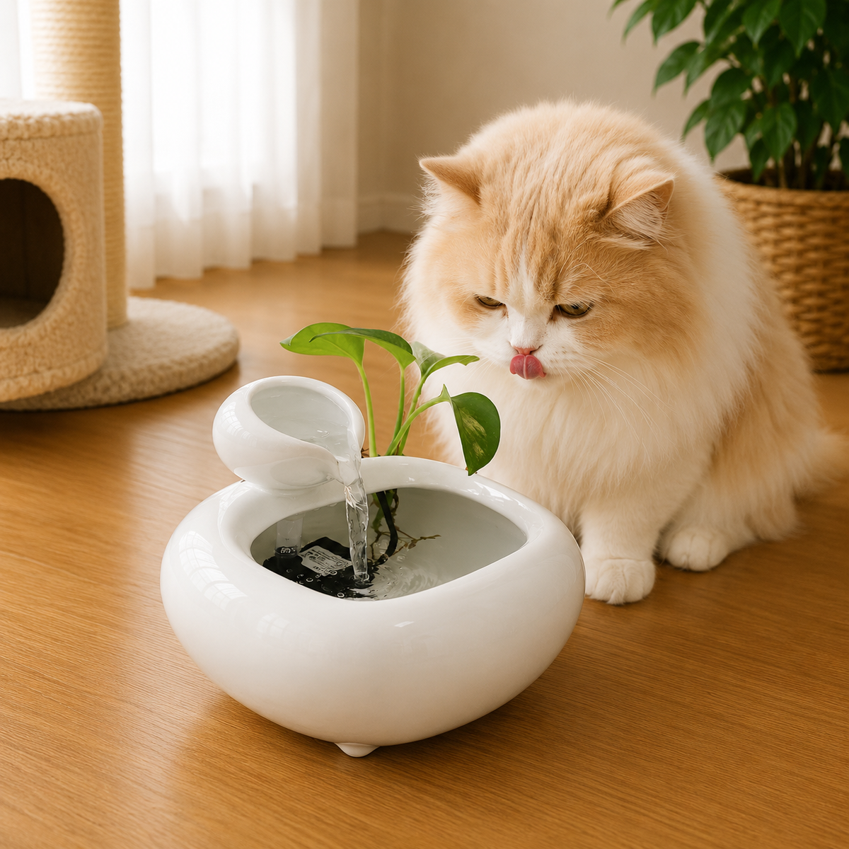 Tabletop Ceramic Fountain Feng Shui Water Feature Meditation Calming Waterfall Hydroponic Vase Fish Tank Office Home Decor