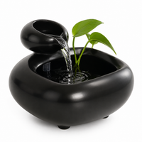 Tabletop Ceramic Fountain Feng Shui Water Feature Meditation Calming Waterfall Hydroponic Vase Fish Tank Office Home Decor