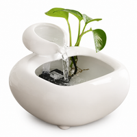 Tabletop Ceramic Fountain Feng Shui Water Feature Meditation Calming Waterfall Hydroponic Vase Fish Tank Office Home Decor