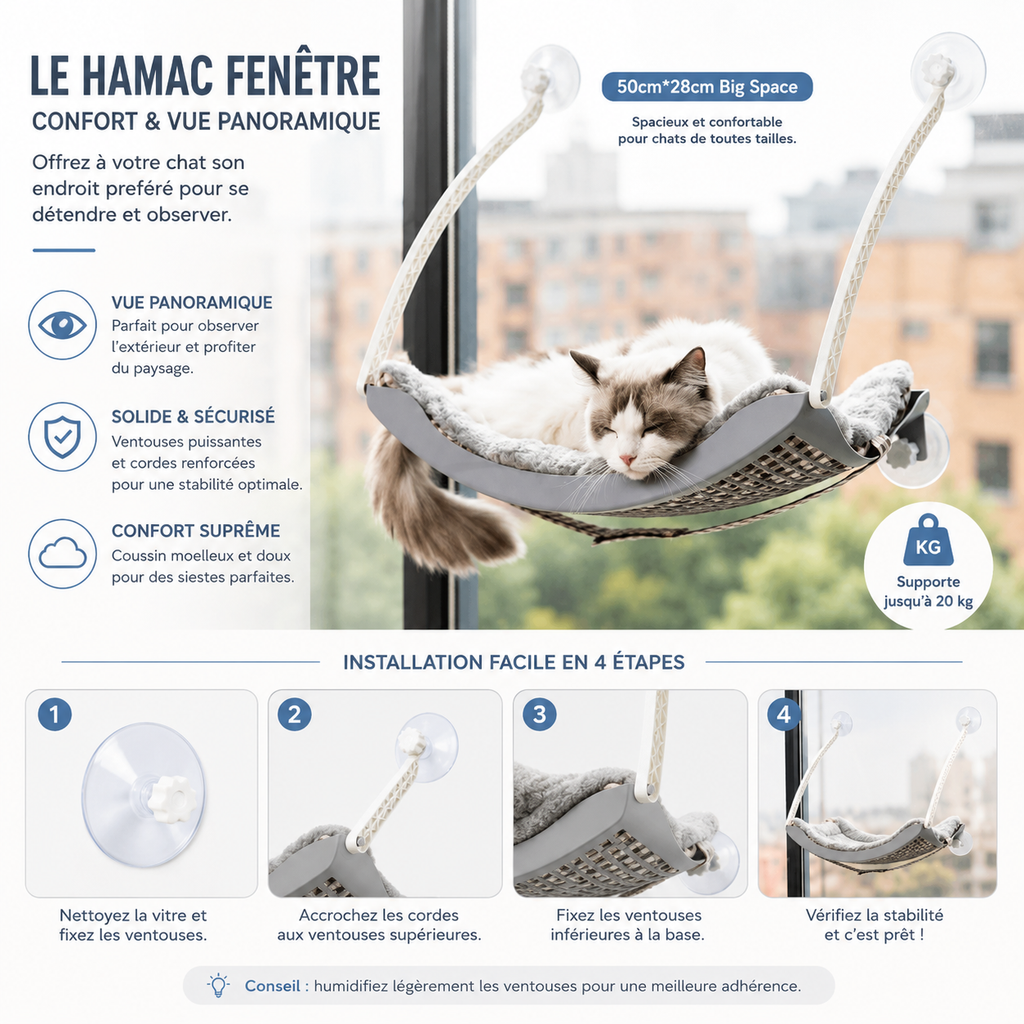 Hamac Chat Confort en Coton