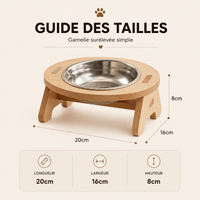 Gamelle Chat Surélevée en Bois