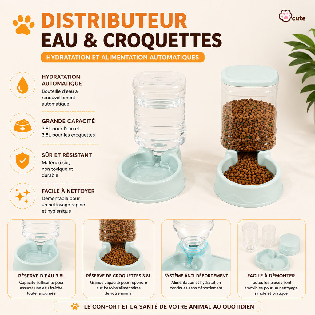 Distributeur croquette et eau