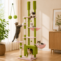 Arbre à Chat Plafond Vert et Rose