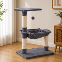 Petit Arbre à Chat Gris avec Hamac