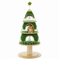 Arbre à Chat Sapin de Noël à Trois Niveaux