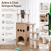 Arbre à Chat Meuble Tour avec Nacelle Transparente