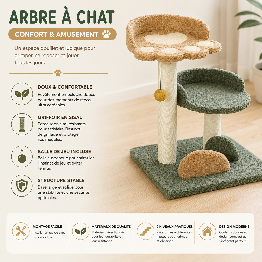 Petit Arbre à Chat Empreinte de Patte