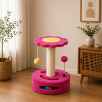 Arbre à Chat Fleur Rose avec Circuit à Balle
