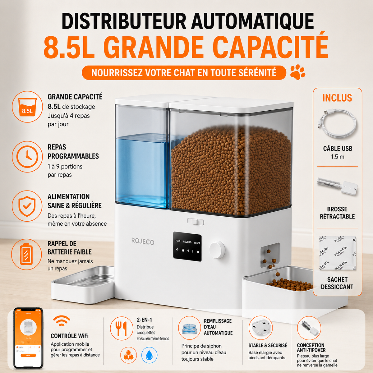 Distributeur de Croquettes et Eau Connecté
