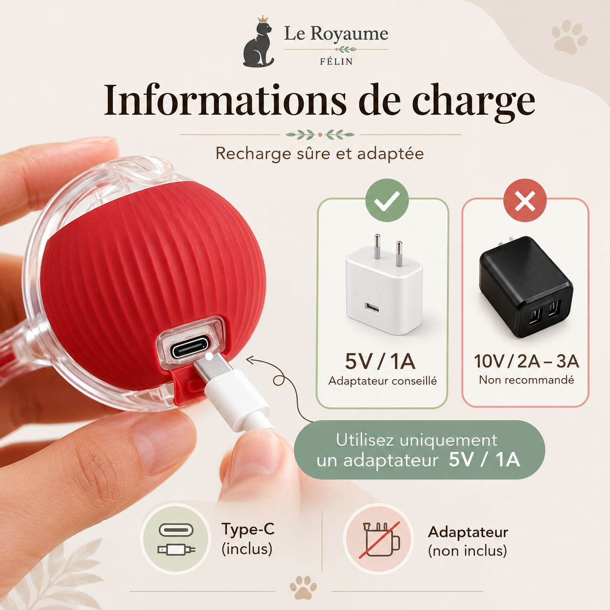 Jouet pour Chat Interactif Balle Automatique à Capteur