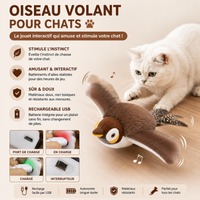 Jouet pour Chat Oiseau Interactif Rechargeable qui Chante