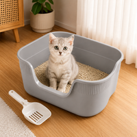 Bac à Litière Chat à Rebords Hauts avec Pelle Assortie