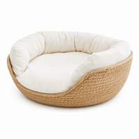 Panier Chat Rond en Osier Naturel