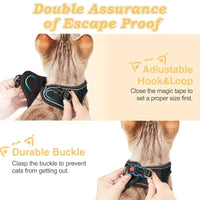 2pcs Anti-escape cat harness and leash set with reflective soft net vest, suitable for safe outdoor activities with kittens