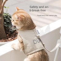 Cat Traction Rope Anti-breakaway Cat Harness  Four-season Breathable Pet Harness  Cat Leash Dog Leash for Outdoor Walking
