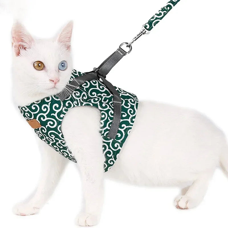 Cat Vest Harness and Leash Set Escape Proof Cat Japanese Style Harness for Outdoor Walking Pet Accessories Japanese Cat Collar