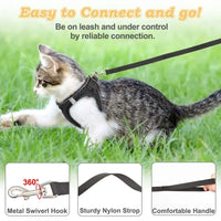 2pcs Anti-escape cat harness and leash set with reflective soft net vest, suitable for safe outdoor activities with kittens