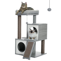 Arbre à Chat Design Gris avec Deux Niches