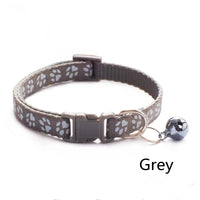 Pet Collar With Bell Cartoon Footprint Colorful Dog Puppy Cat Accessories Kitten Collar Adjustable Safety Bell Ring Necklace Pet