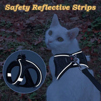 2pcs Anti-escape cat harness and leash set with reflective soft net vest, suitable for safe outdoor activities with kittens
