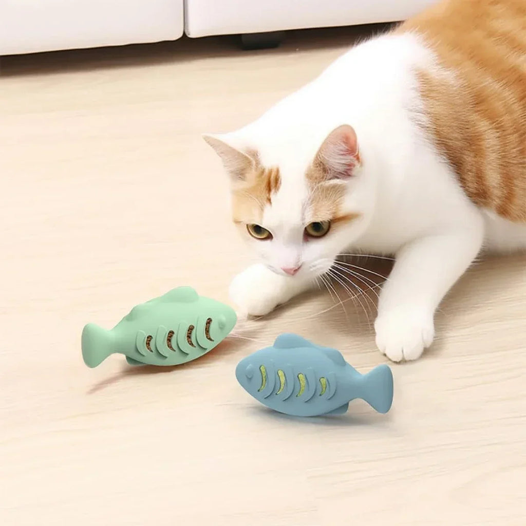 Jouet pour Chat Distributeur Herbe à Chat Forme Poisson