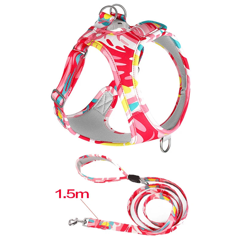 2022 New Winter Pet Dog Jacket Vest Harness Waterproof Reflective Dogs Clothing Coat Warm Outfits Pet Clothes Vest with Leash