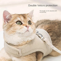 Cat Traction Rope Anti-breakaway Cat Harness  Four-season Breathable Pet Harness  Cat Leash Dog Leash for Outdoor Walking