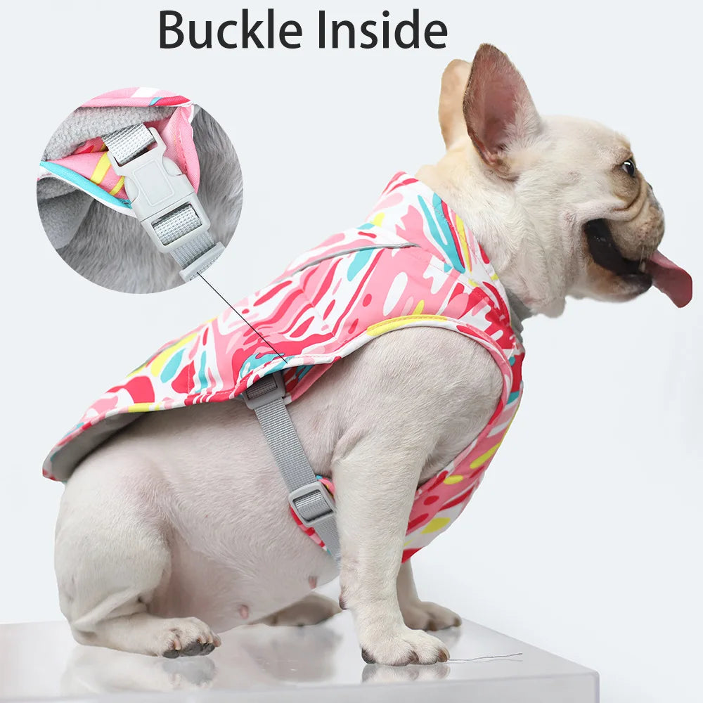 2022 New Winter Pet Dog Jacket Vest Harness Waterproof Reflective Dogs Clothing Coat Warm Outfits Pet Clothes Vest with Leash